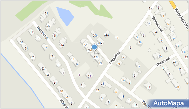 Radwanice, Pogodna, 22c, mapa Radwanice