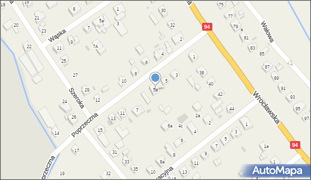 Radwanice, Poprzeczna, 5a, mapa Radwanice