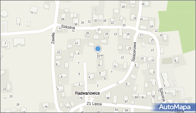 Radwanowice, Poziomkowa, 10, mapa Radwanowice