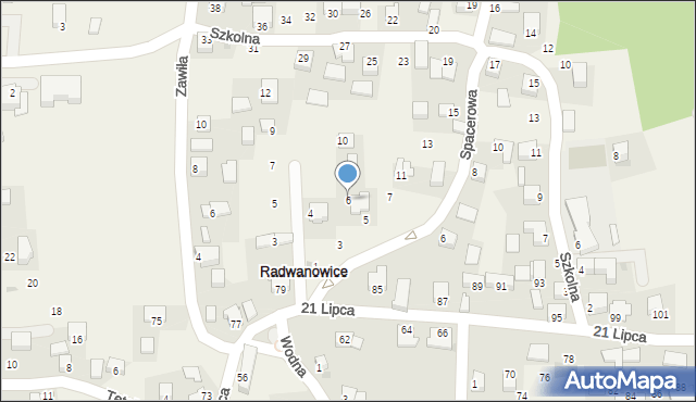 Radwanowice, Poziomkowa, 6, mapa Radwanowice