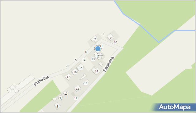 Radzewice, Podleśna, 12, mapa Radzewice