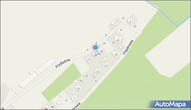 Radzewice, Podleśna, 16, mapa Radzewice