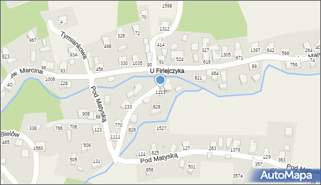 Radziechowy, Pod Matyską, 1113, mapa Radziechowy