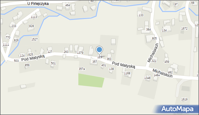 Radziechowy, Pod Matyską, 129, mapa Radziechowy