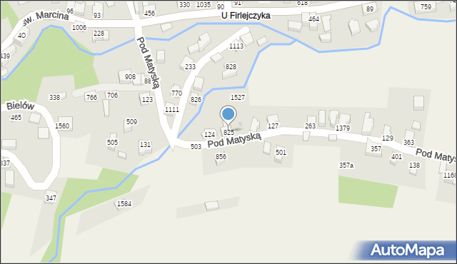 Radziechowy, Pod Matyską, 825, mapa Radziechowy