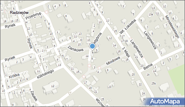 Radziejów, Podgórna, 7, mapa Radziejów