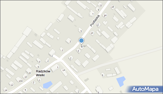 Radzików Wielki, Podlaska, 6, mapa Radzików Wielki