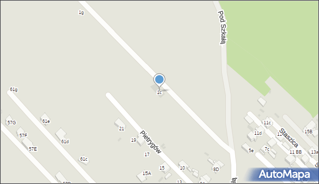 Radzionków, Pod Szkałą, 1c, mapa Radzionków