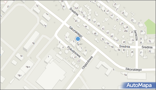 Radzionków, Południowa, 5, mapa Radzionków