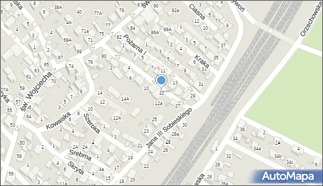 Radzionków, Pożarna II, 12, mapa Radzionków