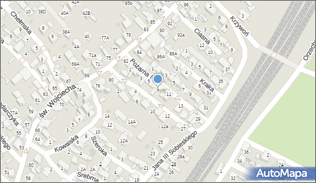 Radzionków, Pożarna II, 7, mapa Radzionków