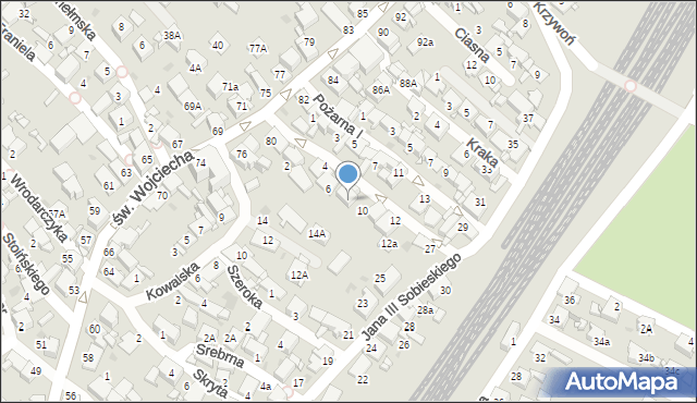 Radzionków, Pożarna II, 8, mapa Radzionków