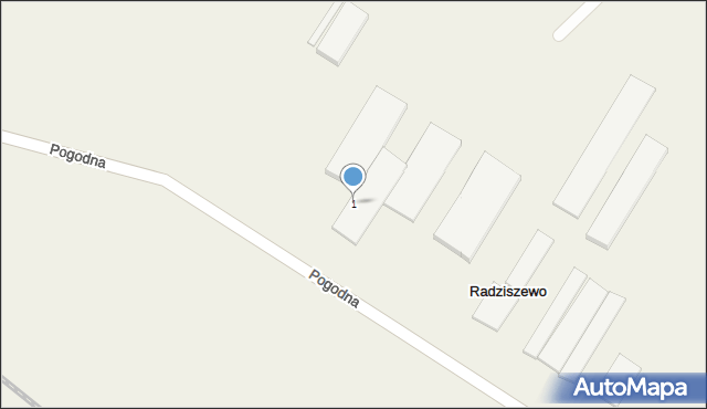 Radziszewo, Pogodna, 1, mapa Radziszewo