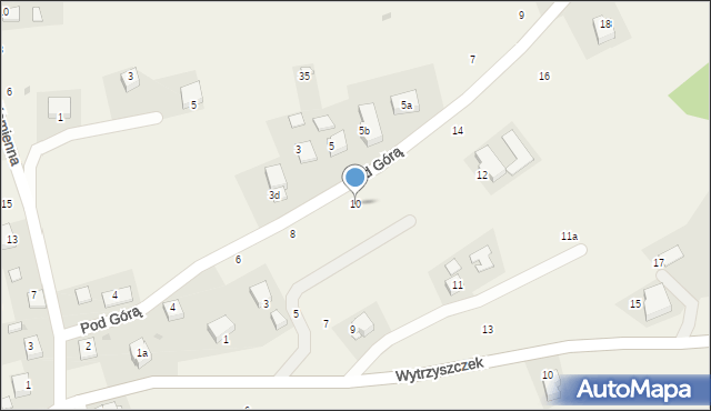 Radziszów, Pod Górą, 10, mapa Radziszów