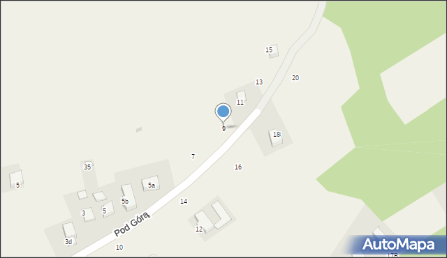 Radziszów, Pod Górą, 9, mapa Radziszów