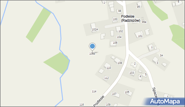Radziszów, Podlesie, 106b, mapa Radziszów