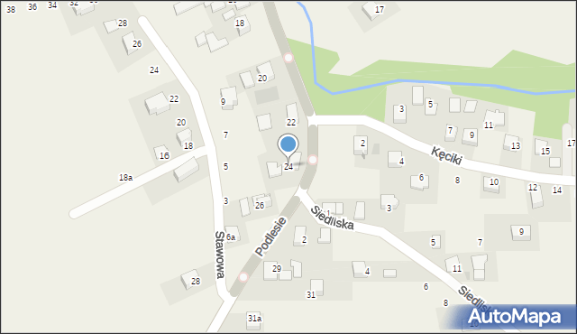 Radziszów, Podlesie, 24, mapa Radziszów