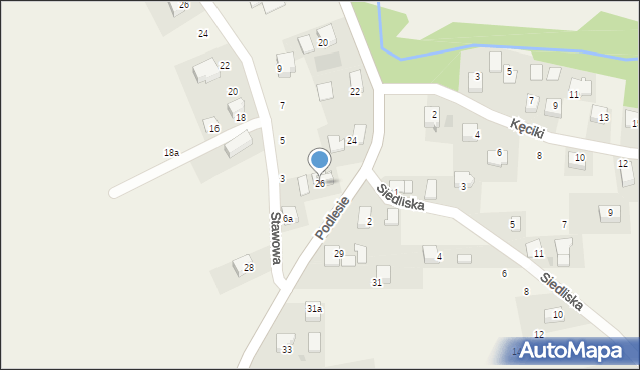 Radziszów, Podlesie, 26, mapa Radziszów