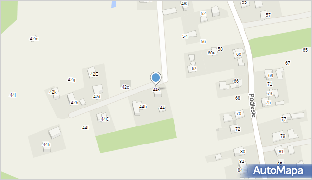 Radziszów, Podlesie, 44a, mapa Radziszów