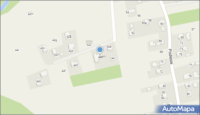 Radziszów, Podlesie, 44b, mapa Radziszów