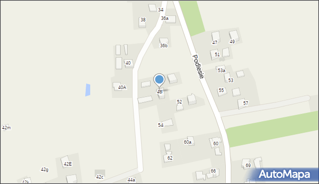 Radziszów, Podlesie, 48, mapa Radziszów