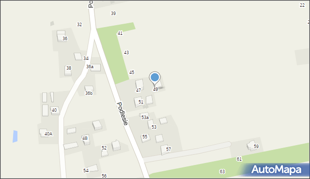 Radziszów, Podlesie, 49, mapa Radziszów