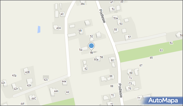 Radziszów, Podlesie, 56, mapa Radziszów