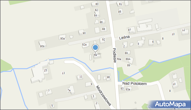 Radziszów, Podlesie, 64, mapa Radziszów