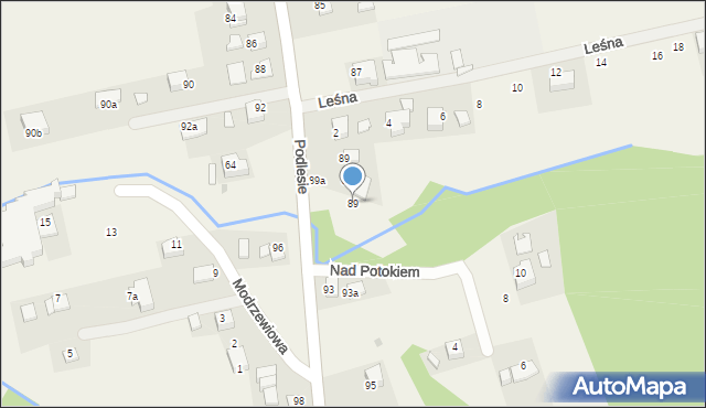 Radziszów, Podlesie, 89, mapa Radziszów