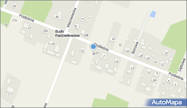 Radziwiłłów, Podleśna, 19, mapa Radziwiłłów