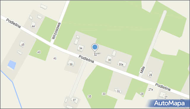 Radziwiłłów, Podleśna, 32, mapa Radziwiłłów