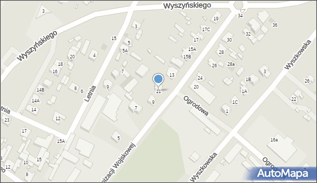 Radzymin, Polskiej Organizacji Wojskowej, 11, mapa Radzymin
