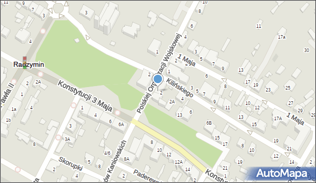 Radzymin, Polskiej Organizacji Wojskowej, 2, mapa Radzymin