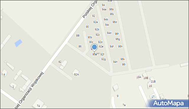 Radzymin, Polskiej Organizacji Wojskowej, 90e, mapa Radzymin