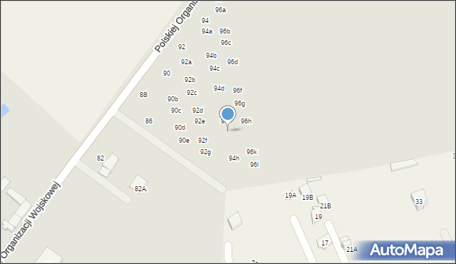 Radzymin, Polskiej Organizacji Wojskowej, 94g, mapa Radzymin