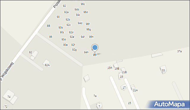 Radzymin, Polskiej Organizacji Wojskowej, 96l, mapa Radzymin