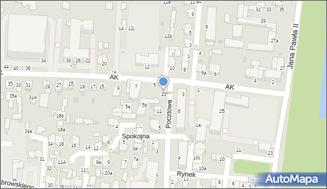 Radzyń Podlaski, Pocztowa, 13, mapa Radzyń Podlaski