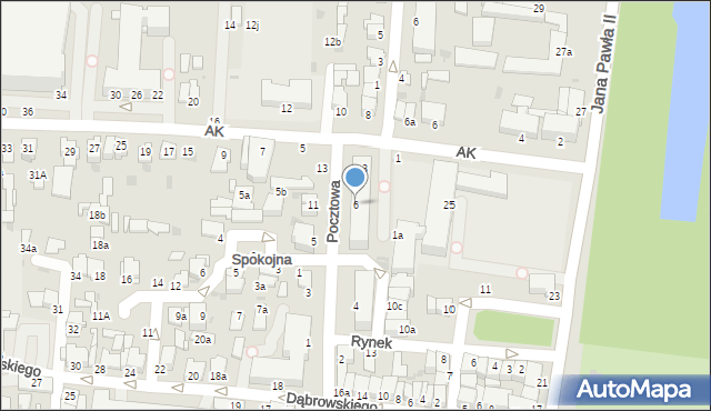 Radzyń Podlaski, Pocztowa, 6, mapa Radzyń Podlaski