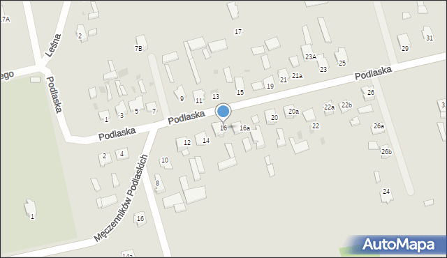 Radzyń Podlaski, Podlaska, 16, mapa Radzyń Podlaski