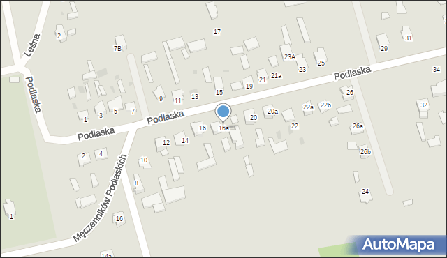 Radzyń Podlaski, Podlaska, 16a, mapa Radzyń Podlaski