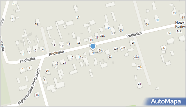 Radzyń Podlaski, Podlaska, 20, mapa Radzyń Podlaski