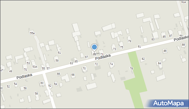 Radzyń Podlaski, Podlaska, 69, mapa Radzyń Podlaski