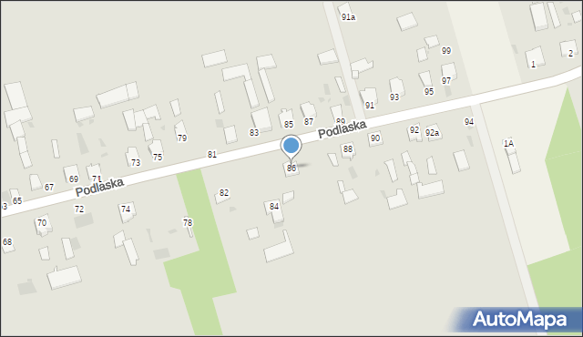 Radzyń Podlaski, Podlaska, 86, mapa Radzyń Podlaski