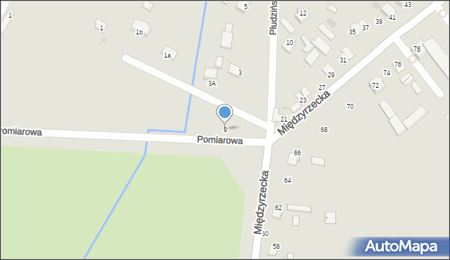 Radzyń Podlaski, Pomiarowa, 9, mapa Radzyń Podlaski