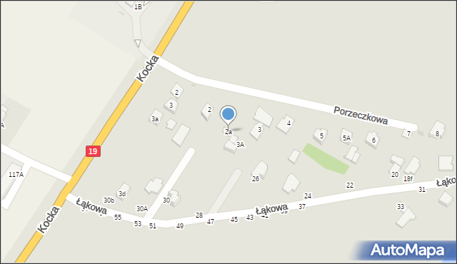 Radzyń Podlaski, Porzeczkowa, 2a, mapa Radzyń Podlaski