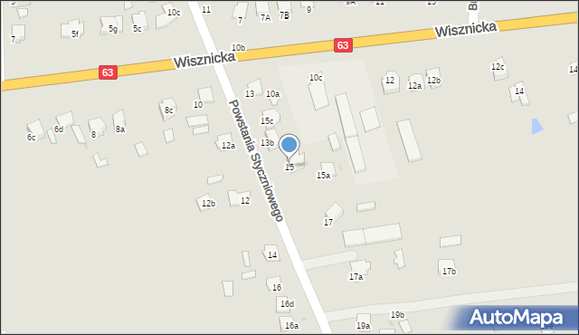 Radzyń Podlaski, Powstania Styczniowego, 15, mapa Radzyń Podlaski
