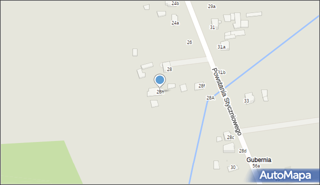 Radzyń Podlaski, Powstania Styczniowego, 28h, mapa Radzyń Podlaski