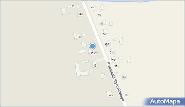 Radzyń Podlaski, Powstania Styczniowego, 40a, mapa Radzyń Podlaski