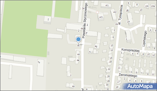 Radzyń Podlaski, Powstania Styczniowego, 4c, mapa Radzyń Podlaski