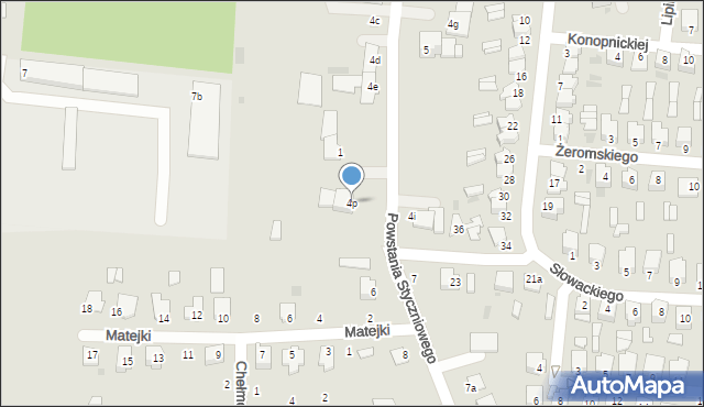 Radzyń Podlaski, Powstania Styczniowego, 4p, mapa Radzyń Podlaski